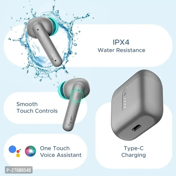 boAt Airdopes 141 Bluetooth Truly Wireless in Ear Earbuds with 42H Playtime,Low Latency Mode for Gaming, ENx Tech, IWP, IPX4 Water Resistance, Smooth Touch Controls(Cyan Cider)