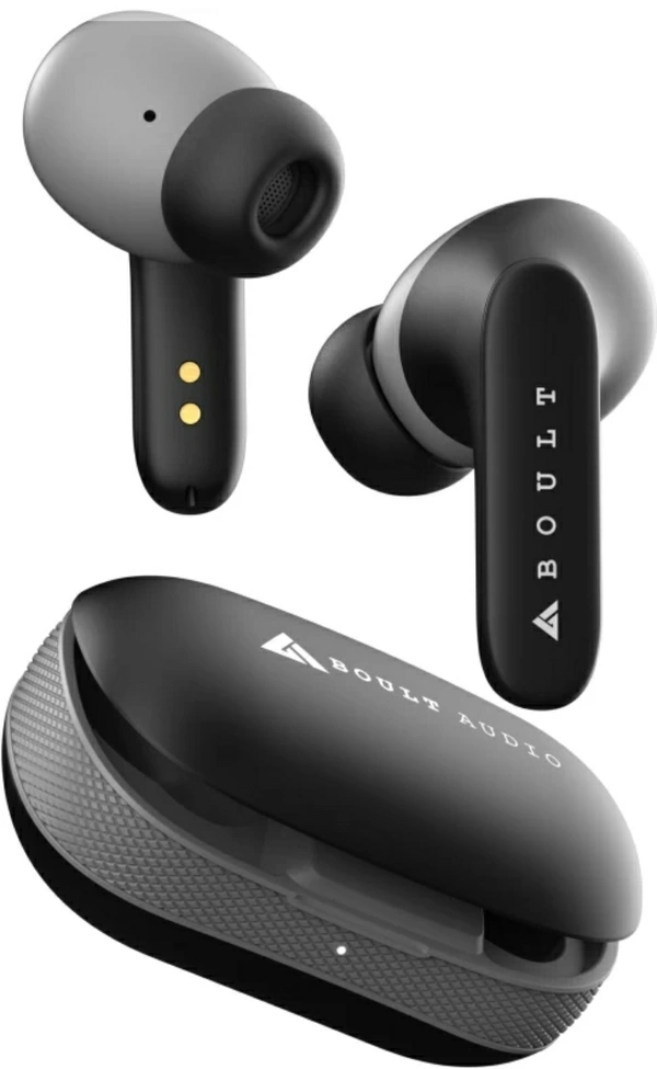 Boult Y1 with Zen ENC Mic, 50H Battery, Fast Charging, Pro+ Calling, Knurled Design Bluetooth Headset (Black, True Wireless)