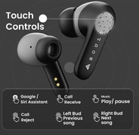 Boult Y1 with Zen ENC Mic, 50H Battery, Fast Charging, Pro+ Calling, Knurled Design Bluetooth Headset (Black, True Wireless)
