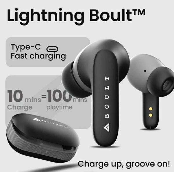 Boult Y1 with Zen ENC Mic, 50H Battery, Fast Charging, Pro+ Calling, Knurled Design Bluetooth Headset (Black, True Wireless)