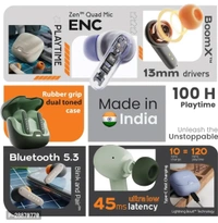 Boult Audio Z40 True Wireless in Ear Earbuds with 100H Playtime, Zen™ ENC Mic, Low Latency Gaming, Type-C Fast Charging, Made in India, 10mm Rich Bass Drivers, IPX5, Bluetooth 5.3 Ear Buds TWS (Brown)