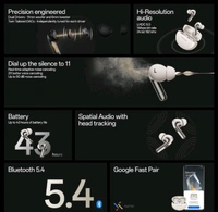 Oneplus OnePlus Buds Pro 3 Bluetooth TWS in-Ear Buds - Dual Drivers, Dual DACs, Dynaudio EQs, Up to 50dB Adaptive Noise Cancellation, Up to 43Hrs Battery [Midnight Opus]