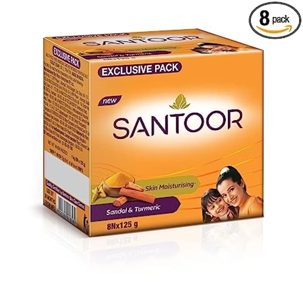 Santoor Total Skin Care 125gm (Pack Of 8pcs) - SINGLE, 444/-