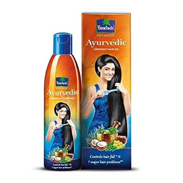 Parachute Ayurvedic 180ml - PLASTIC BOTTLE, MRP : 125/-, 04/2024
