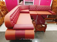 L Shape Corner Sofa Six (6) Seater  - Bright Red, Standard