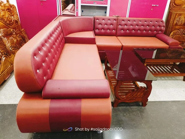 L Shape Corner Sofa Six (6) Seater  - Bright Red, Standard