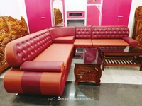 L Shape Corner Sofa Six (6) Seater  - Bright Red, Standard