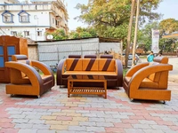 Z Model 5 Seater Sofa Set With Wooden Tea Table - Pirate Gold, Standard
