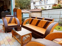 Z Model 5 Seater Sofa Set With Wooden Tea Table - Pirate Gold, Standard