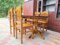 Teakwood Dining Table With 4piece Chair - Brown, Standard