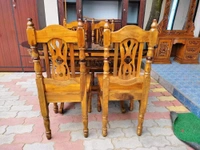 Teakwood Dining Table With 4piece Chair - Brown, Standard