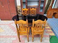 Teakwood Dining Table With 4piece Chair - Brown, Standard
