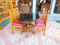 Teakwood Dining Table With 4piece Chair - Brown, Standard