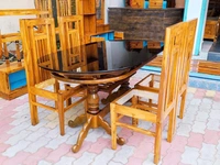 Teakwood Dining Table With 4piece Chair - Brown, Standard