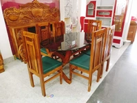Teakwood Dining Table With 6piece Chair - Brown, Standard