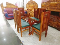 Teakwood Dining Table With 6piece Chair - Brown, Standard