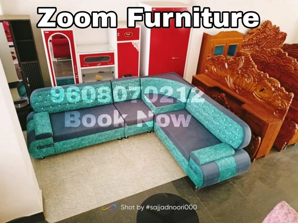 L Shape Corner Sofa Set 6 (six) seater  - standard, sky Blue