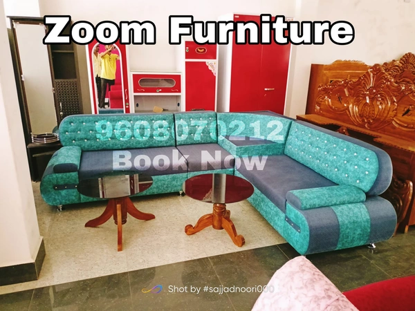 L Shape Corner Sofa Set 6 (six) seater  - standard, sky Blue