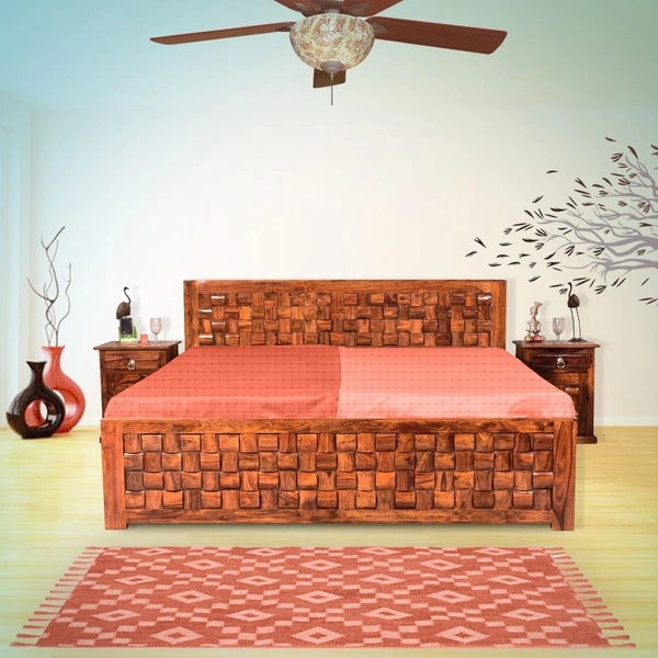 Teak Wood Bed Hand Work By zoom Furniture - king size, teak Wood Finish
