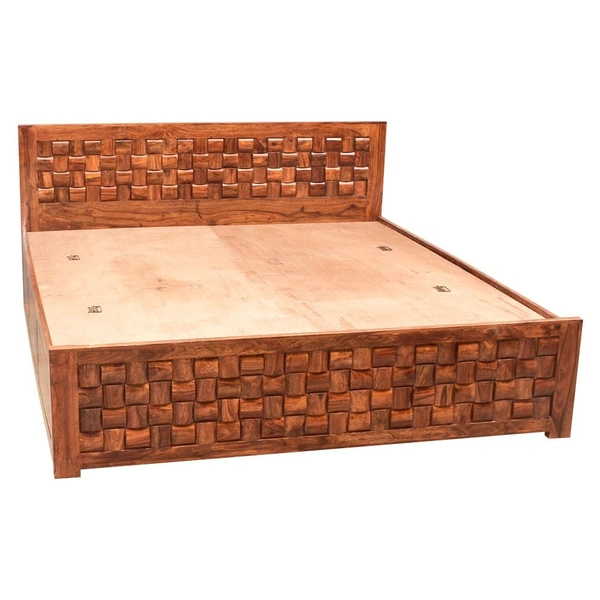 Teak Wood Bed Hand Work By zoom Furniture - king size, teak Wood Finish