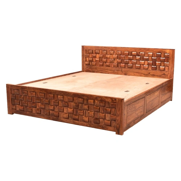 Teak Wood Bed Hand Work By zoom Furniture - king size, teak Wood Finish
