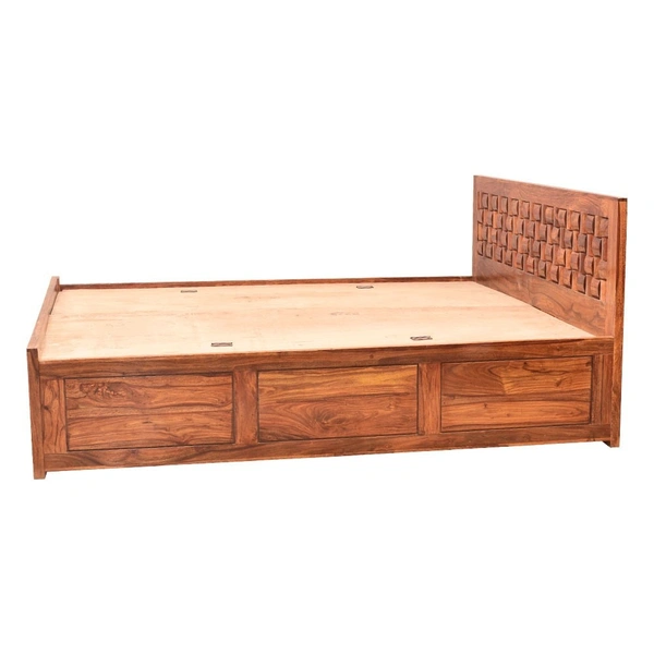 Teak Wood Bed Hand Work By zoom Furniture - king size, teak Wood Finish