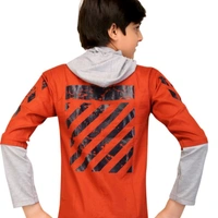 Boys T Shirt With Hood 21280495 - 14-15 Years, Red