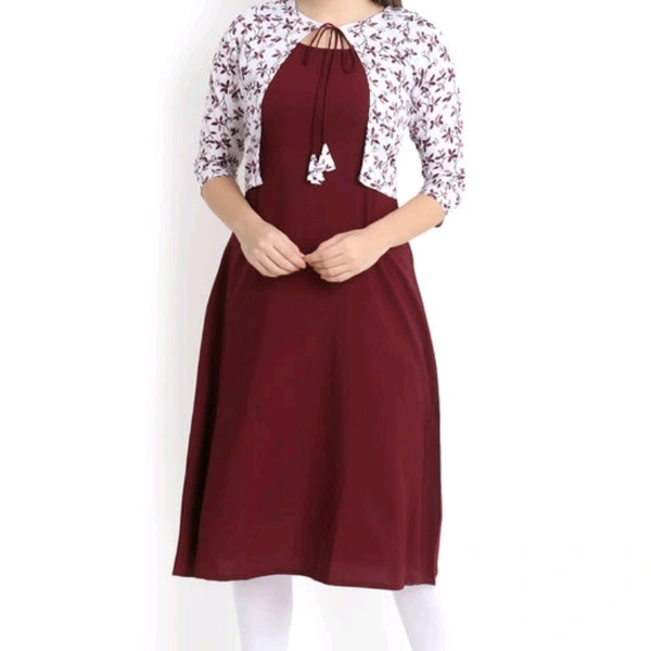 Solid Crepe Kurti 3837271 - XL