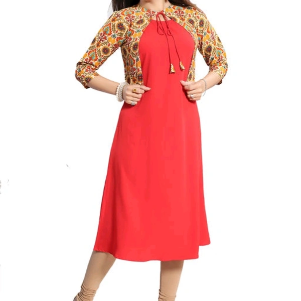 Solid Crepe Kurti 3837273 - L
