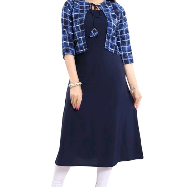 Solid Crepe Kurti 3837272 - S