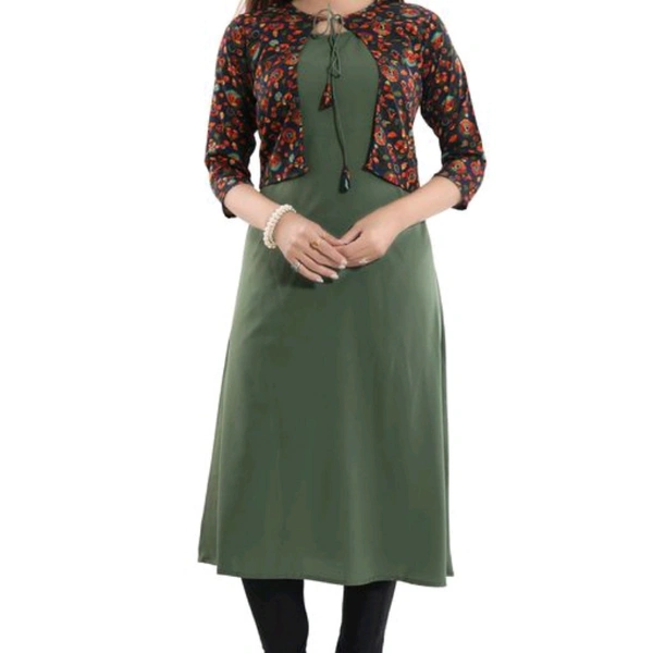 Solid Crepe Kurti 3837269 - XL