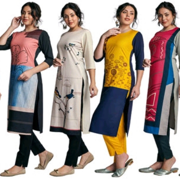 Multi Color Straight Kurti 25425710 - XXL