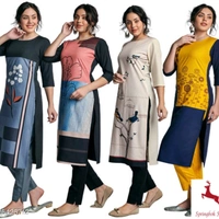 Multi Color Straight Kurti 25425712 - XL