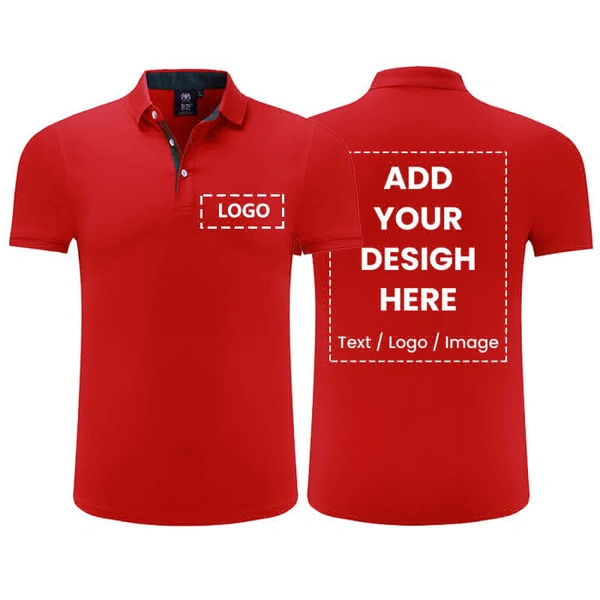 Polo T-shirt For Men And Kids With Print Your Logo And Design - Red