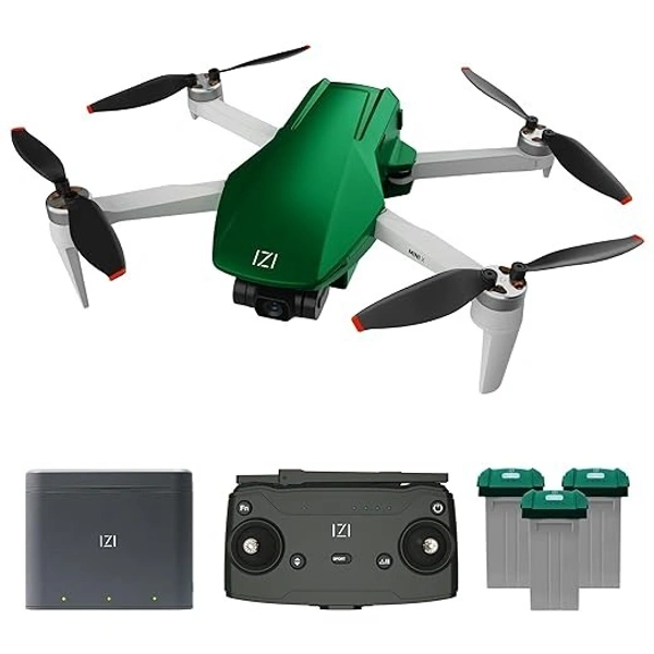 IZI Mini X Nano Fly More Combo 4K Drone with camera UHD 20MP CMOS, 93-min Flight Time, 4KM Live Video, GPS, 3-Axis Gimbal, 10+ Flight Modes, 3 x Smart Battery, Fast Tri-Charger - IZI MINI-X PRO