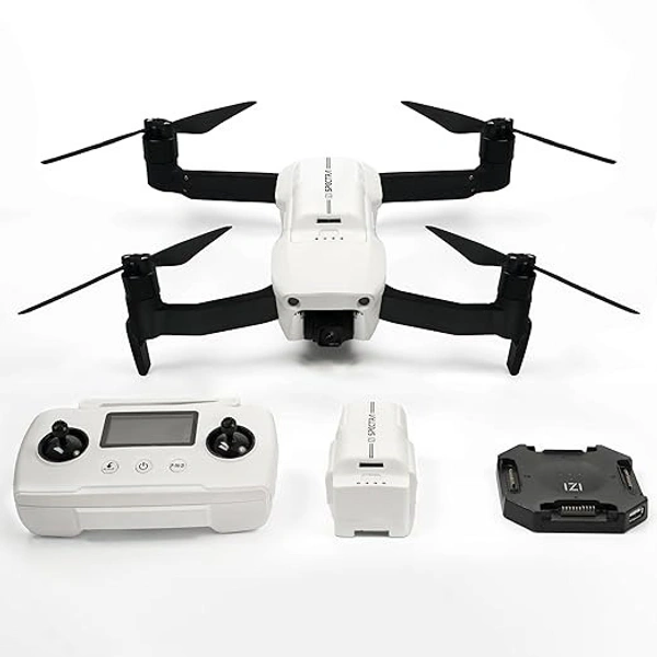 IZI Spectra Remote controlled Drone with Camera 4K HDR Cinematic, 1" CMOS sensor,102 Min Flight, 22KMs Video transmission, 3-Axis Gimbal, GPS drone, Omni obstacle sensor,1 key RTH, 2 Batteries - MINI, White, IZI SPECTRA