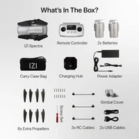 IZI Spectra Remote controlled Drone with Camera 4K HDR Cinematic, 1" CMOS sensor,102 Min Flight, 22KMs Video transmission, 3-Axis Gimbal, GPS drone, Omni obstacle sensor,1 key RTH, 2 Batteries - MINI, White, IZI SPECTRA