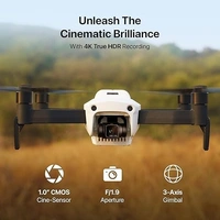 IZI Spectra Remote controlled Drone with Camera 4K HDR Cinematic, 1" CMOS sensor,102 Min Flight, 22KMs Video transmission, 3-Axis Gimbal, GPS drone, Omni obstacle sensor,1 key RTH, 2 Batteries - MINI, White, IZI SPECTRA