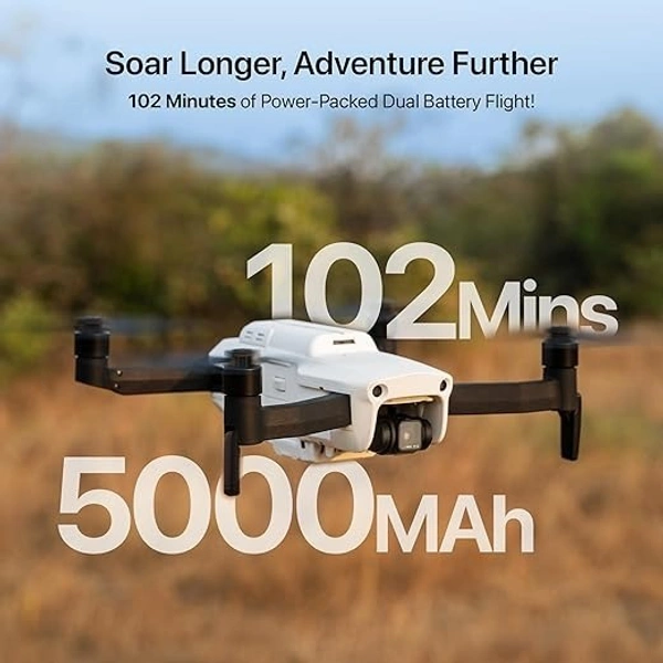 IZI Spectra Remote controlled Drone with Camera 4K HDR Cinematic, 1" CMOS sensor,102 Min Flight, 22KMs Video transmission, 3-Axis Gimbal, GPS drone, Omni obstacle sensor,1 key RTH, 2 Batteries - MINI, White, IZI SPECTRA