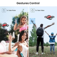 IZI PRO Nano Drone 720P HD Camera 2 Batteries with Battle Mode, One-Key Start, Altitude Hold | 360° Flip, Gesture Control, 20 Minutes Fly Time, Portable Mini RC Drone for Beginners (Red) - NANO, Red, ‎IZI PRO NANO