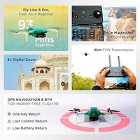 IZI Mini X Nano Fly More Combo 4K Drone with camera UHD 20MP CMOS, 93-min Flight Time, 4KM Live Video, GPS, 3-Axis Gimbal, 10+ Flight Modes, 3 x Smart Battery, Fast Tri-Charger - IZI MINI-X PRO