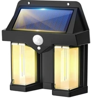 Solar Wall Lights Outdoor, Wireless Dusk to Dawn Porch Lights Fixture, Solar Wall Lantern with 3 Modes & Motion Sensor, Waterproof Exterior Lighting with Clear