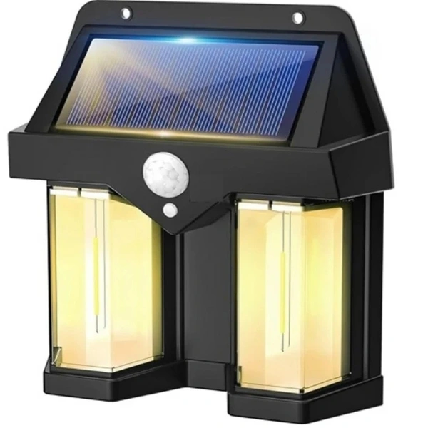 Solar Wall Lights Outdoor, Wireless Dusk to Dawn Porch Lights Fixture, Solar Wall Lantern with 3 Modes & Motion Sensor, Waterproof Exterior Lighting with Clear
