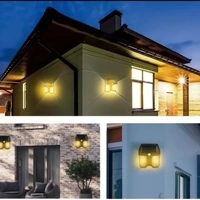 Solar Wall Lights Outdoor, Wireless Dusk to Dawn Porch Lights Fixture, Solar Wall Lantern with 3 Modes & Motion Sensor, Waterproof Exterior Lighting with Clear