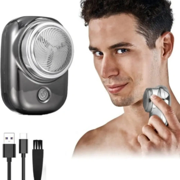 Portable Shaver for Men, Pocket Hair Trimmers Machine for Unisex, USB Rechargeable Beard Shaving Fashion Hair Shaver, Easy One-Button Use for Travel