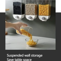 Push Button Wall Mount kitchen Container 1500 ML storage kitchen Space Saving Hanging Transparent container Kitchen Counter Cupboard Kitchen container Push Tap plastic container 