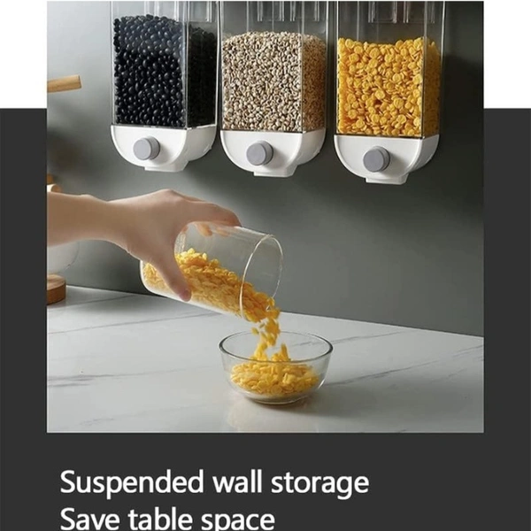 Push Button Wall Mount kitchen Container 1500 ML storage kitchen Space Saving Hanging Transparent container Kitchen Counter Cupboard Kitchen container Push Tap plastic container 