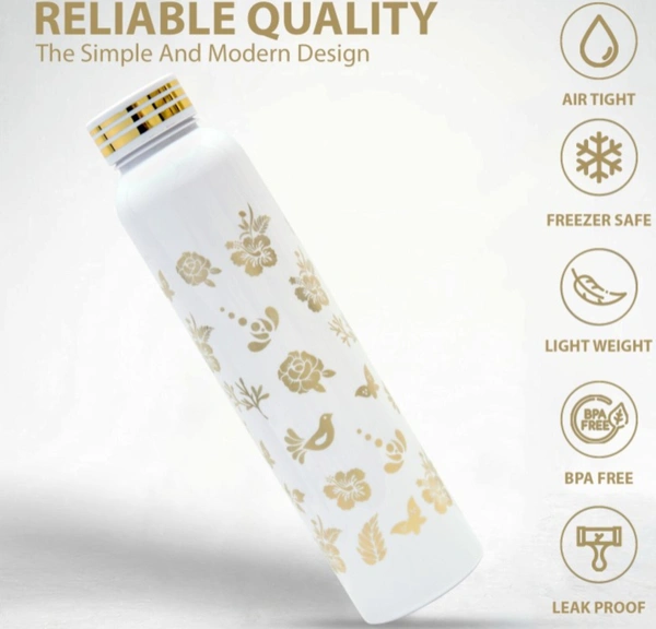 White Printed Water  Bottle  