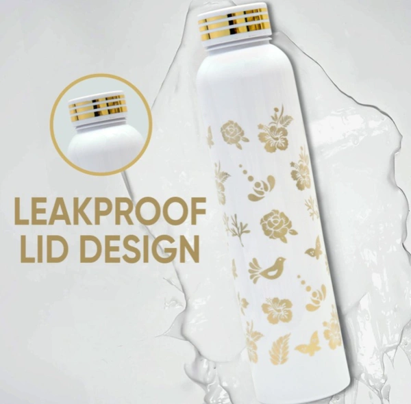 White Printed Water  Bottle  