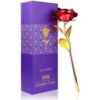 RED GOLDEN ROSE WITH STAND